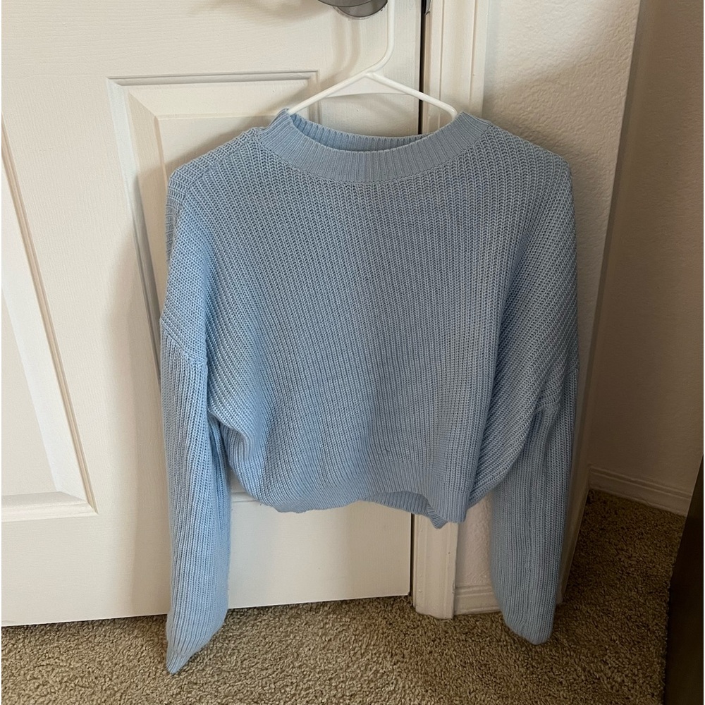 Blue Crewneck Knit Sweater